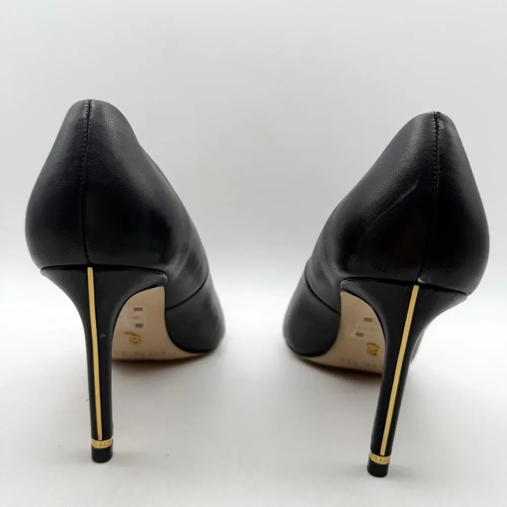Ted Baker Womens Charlotte Pumps Size 7 EU 37.5 Black Leather EUC